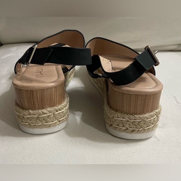 NEW LAICIGO Platform Espadrilles Ankle Buckle Strap Open Toe Wedge Sandals 6.5 - Picture 6 of 11